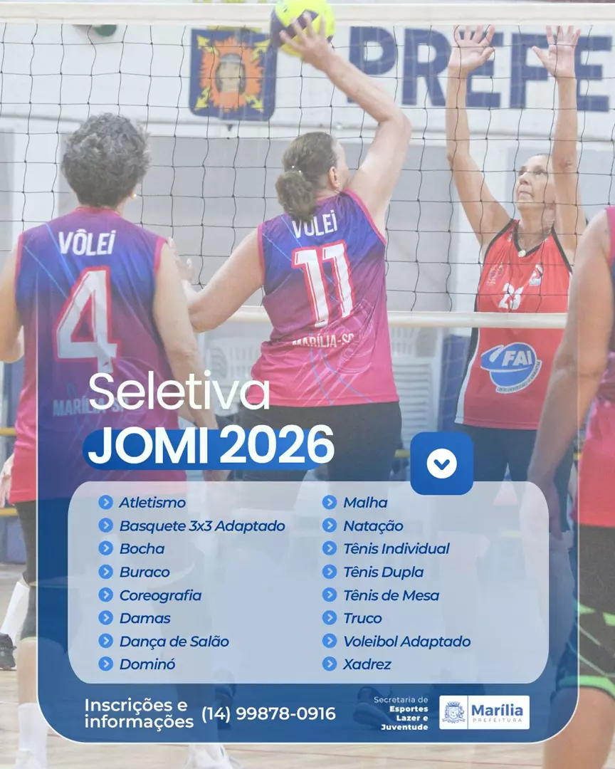 Marília abre seleção para os Jogos da Melhor Idade 2026